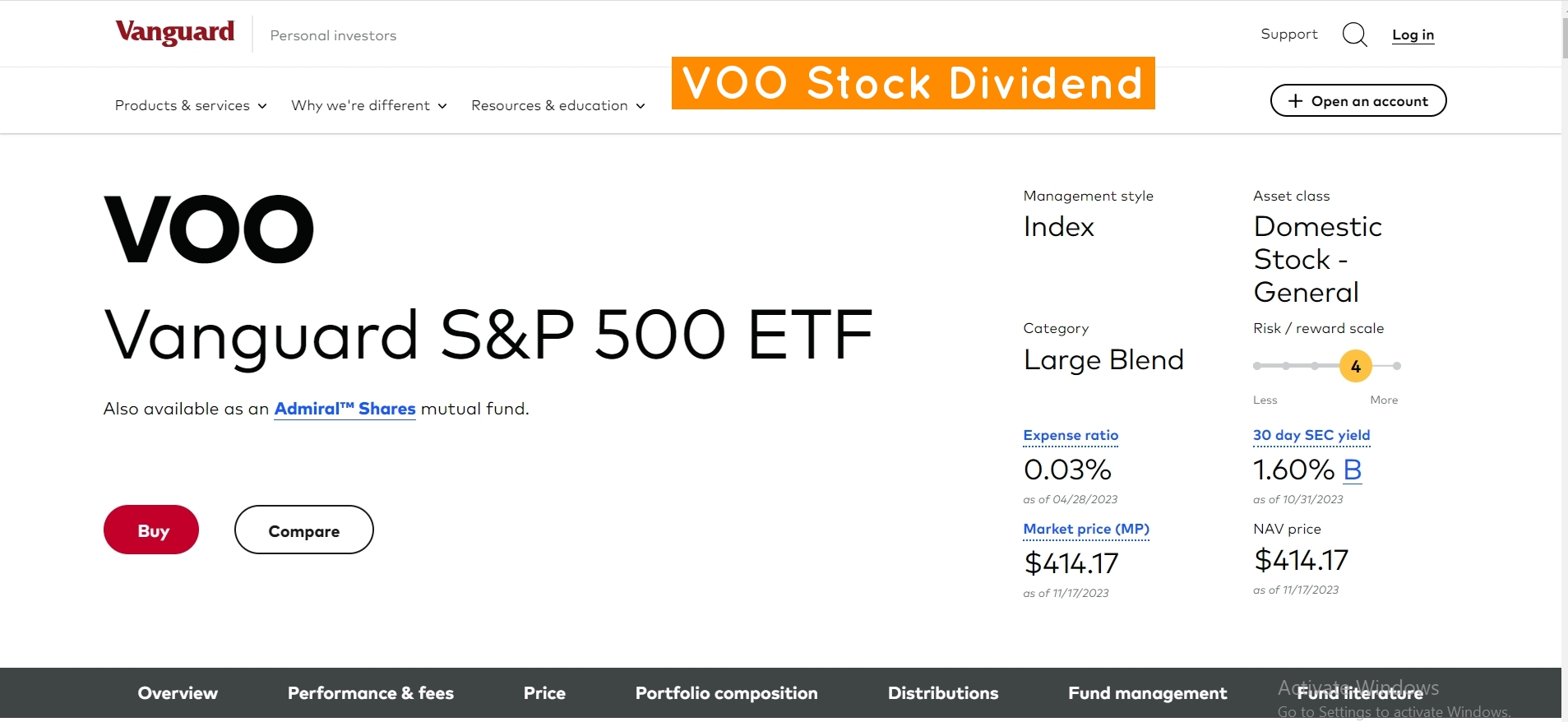 VOO Stock Dividend